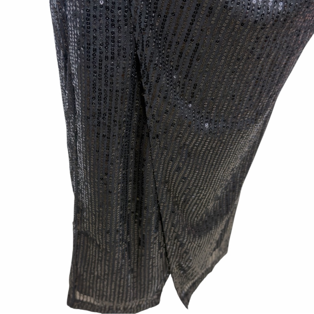 Area Stars Sequin Midi Dress Black Surplus Neckline Sleeveless Cocktail‎ L NEW - Picture 5 of 16